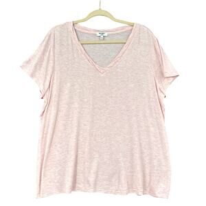 Van Winkle Co Light Pink‎ Short Sleeves V-Neck Oversized T-shirt Size XL